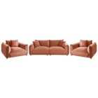 Beliani Velvet Living Room Set Golden Brown Luvos