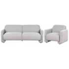 Beliani Fabric Living Room Set Grey Saland