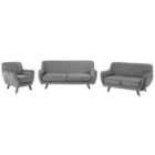Beliani Velvet Living Room Set Grey Bodo