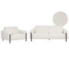 Beliani Corduroy Living Room Set White Askim