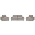 Beliani 5 Seater Fabric Living Room Set Taupe Alla