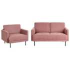 Beliani Fabric Living Room Set Pink Breda