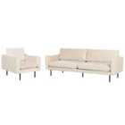 Beliani Velvet Living Room Set Light Beige Vinterbro