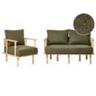 Beliani Boucle Living Room Set Dark Green Asker