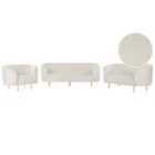 Beliani Boucle Living Room Set White Loen