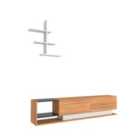 Decorotika Liza 180 Cm Tv Unit With Shelves For Tvs Up To 71" - Teak Black White