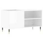 vidaXL Record Cabinet High Gloss White 85X38X48 Cm Engineered Wood