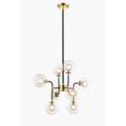 Impex Russell Como Pendant Light In Gold And Matt Black 8lt