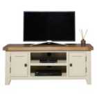 Elm Home And Garden Large Painted Cream Oak Tv Media Unit Soild Tough And Grove Back