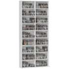 HOMCOM 640 CD Storage Unit 360 DVD Storage Tower w/ 18 Compartments White