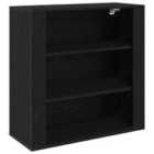 Vidaxl Wall Cabinet Black Oak Engineered Wood 3-shelf