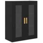 Vidaxl Hanging Wall Cabinet Black Oak Engineered Wood 69.5 X 34 X 89.8 Cm
