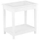 Beliani End Table With Glass Top White Attu