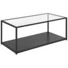Beliani Glass Top Coffee Table Black Medora