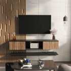 Decorotika Elia Floating 140 Cm Wide Tv Unit Black Alina