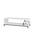 Decorotika Reilly 120 Cm Tv Unit Tv Stand With Open Shelves - Black And White