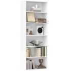 HOMCOM 6 Tier Bookshelf, Freestanding Bookcase with Adjustable Shelves, White