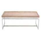 Evelyn Natural Antique Finish Mango Wood And Silver Metal Coffee Table