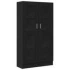 Vidaxl Book Cabinet Black Oak Engineered Wood, Glass 82.5 X 30.5 X 150 Cm