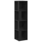 Vidaxl Corner Cabinet Black Oak Wood 33 X 33 X 132 Cm