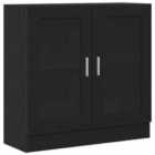 Vidaxl Book Cabinet Black Oak Wood, Glass Medium Book Cabinet