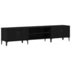 Vidaxl Tv Cabinet Black Oak Engineered Wood Large Storage Tv Cabinet
