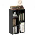 HOMCOM 2-Tier Bookshelf with 5 Open Storage Compartments, Black