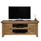 Elm Home And Garden Large Rustic Oak Tv Media Unit Soild Tough And Grove Back