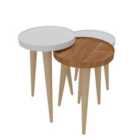 Decorotika Piscina 3-pieces Coffee Table Set Colourful Coffee Tables Side End Tables White Walnut