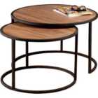 Decorotika Tambur Nesting Table Set Of Two -walnut Black