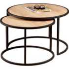 Decorotika Tambur Nesting Table Set Of Two -sapphire Oak Black