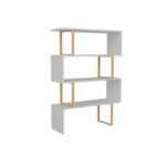 Decorotika Adriana Bookcase Shelving Unit Display Shelf - White And Gold