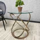 Kosy Koala Gold End Table With Glass Top And Chrome Legs