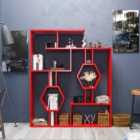 Decorotika Tamara Geometric Unique Bookcase Red