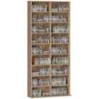 HOMCOM 640 CD Storage Unit 360 DVD Storage Tower w/ 18 Compartments Natural