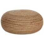 Beliani Jute Woven Pouffe Beige Tifelt