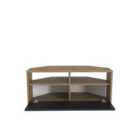Decorotika Comero Corner Tv Unit With One Drop-down Cabinet - Oud Black