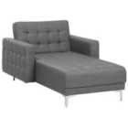 Beliani Fabric Chaise Lounge Grey Aberdeen