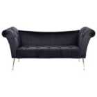 Beliani Velvet Chaise Lounge Black Nantilly