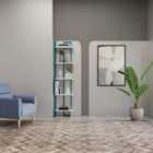 Decorotika Alice 5-tier Corner Bookcase Bookshelf Shelving Unit - White And Blue
