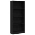 Vidaxl Bookcase Black Oak Engineered Wood Tall Storage Bookshelves