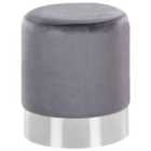 Beliani Velvet Pouffe Grey Brigitte