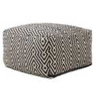 Beliani Cotton Pouffe Black And White MUKki