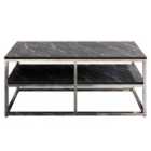 Decorotika Forteus Modern Coffee Table With Metal Legs White Black Effect Chrome