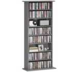 HOMCOM CD Storage Unit DVD Tower Blu-ray Storage Shelf for Living Room Grey