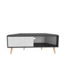 Decorotika - Mora Corner Tv Stand With One Sliding Door - Bendire And White