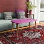 Decorotika Bohemia Coffee Table With Solid Wood Legs Mürdüm