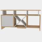 Decorotika Aurburn Tv Unit Tv Stand Tv Cabinet Storage With Open Shelves And Cabinet - Sapphire Oak And White