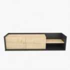 Decorotika Krog 160 Cm Tv Unit Tv Stand Tv Cabinet Storage With Open Shelves -anthracite Sapphire Oak