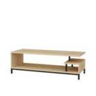 Decorotika Reilly 120 Cm Tv Unit Tv Stand With Open Shelves - Black And Sapphire Oak